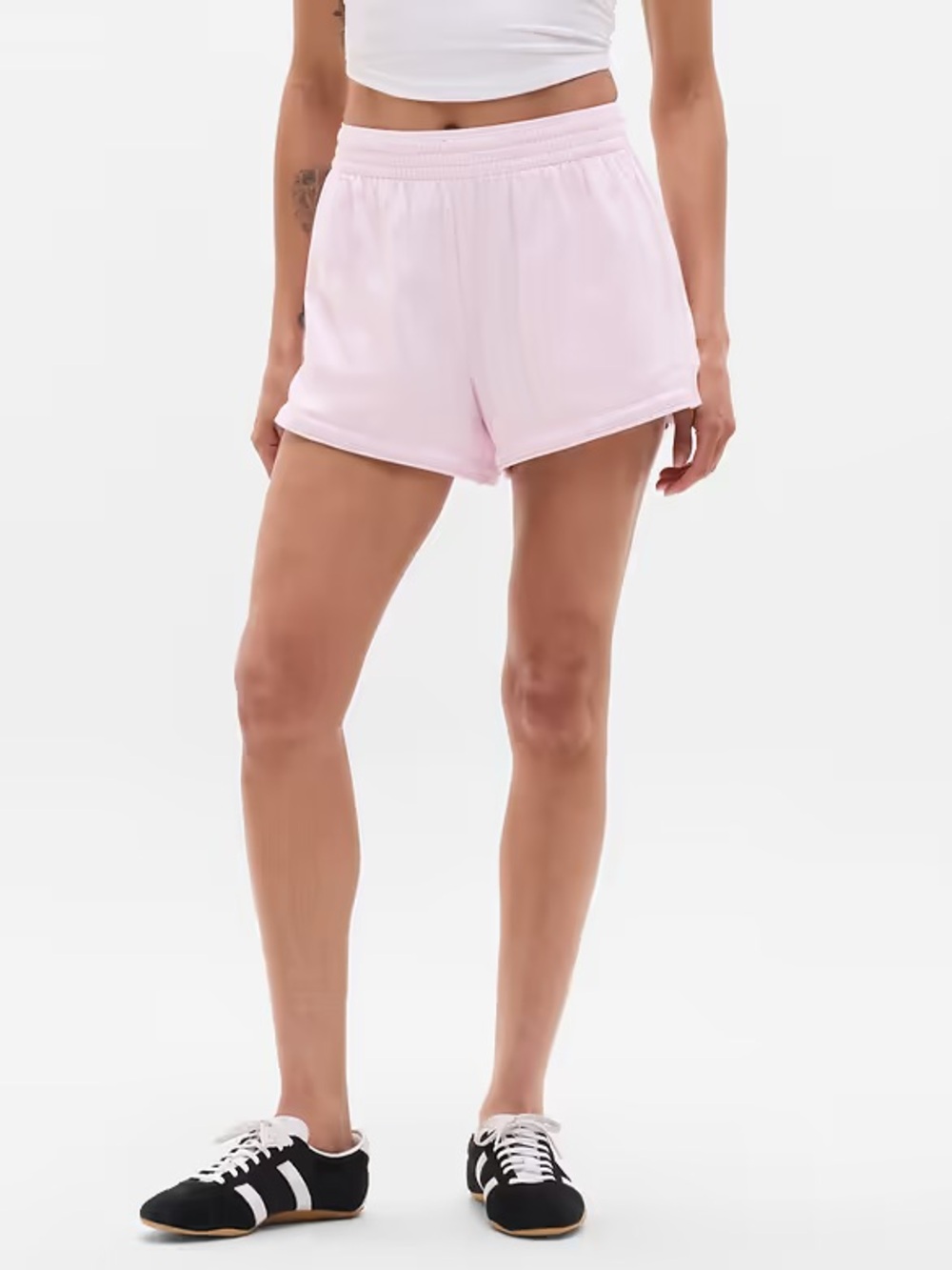 NWT Athleta Ballet Pink Airy Cotton Terry Shortie Shorts Size Medium $59